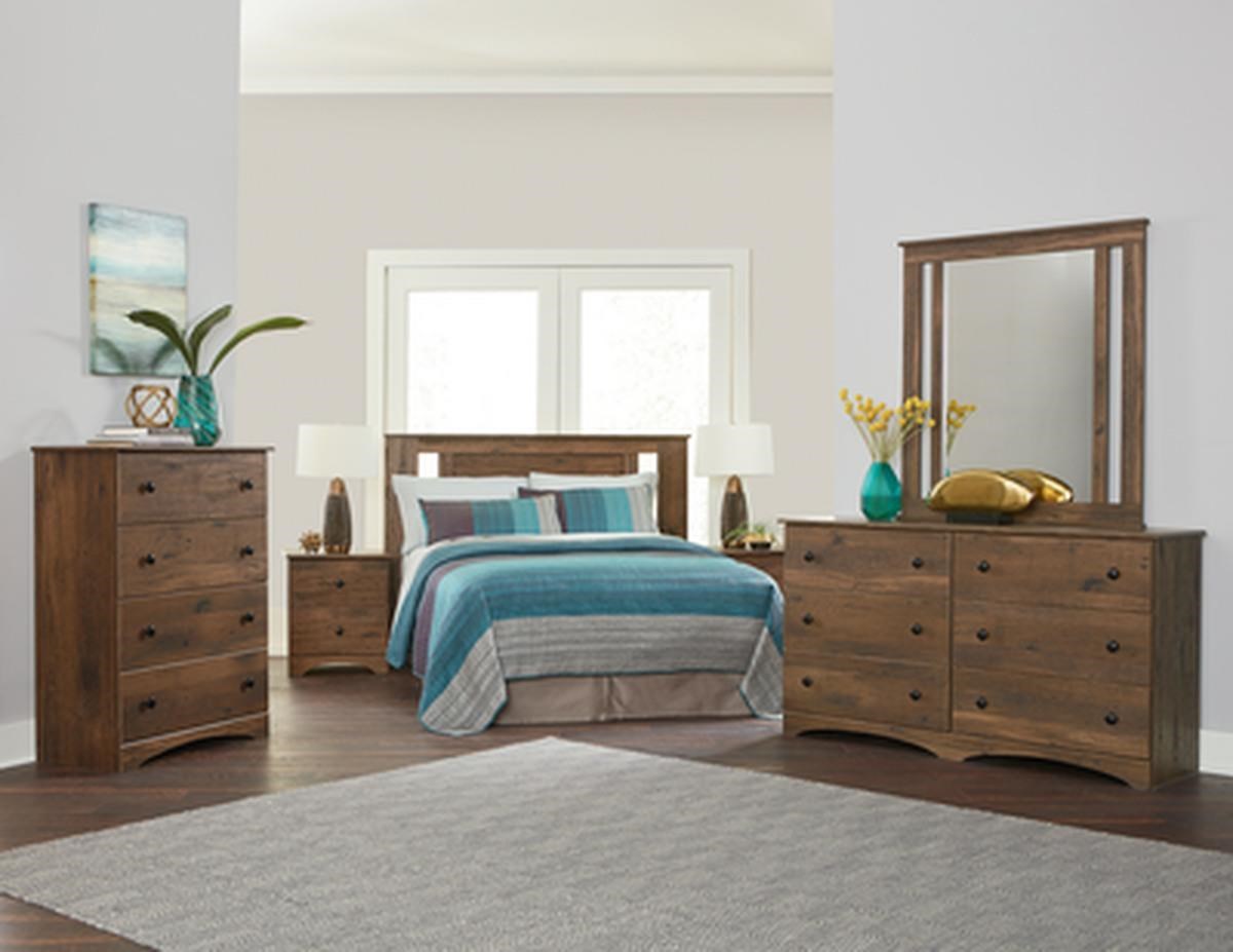 Headboard dresser and nightstand set top